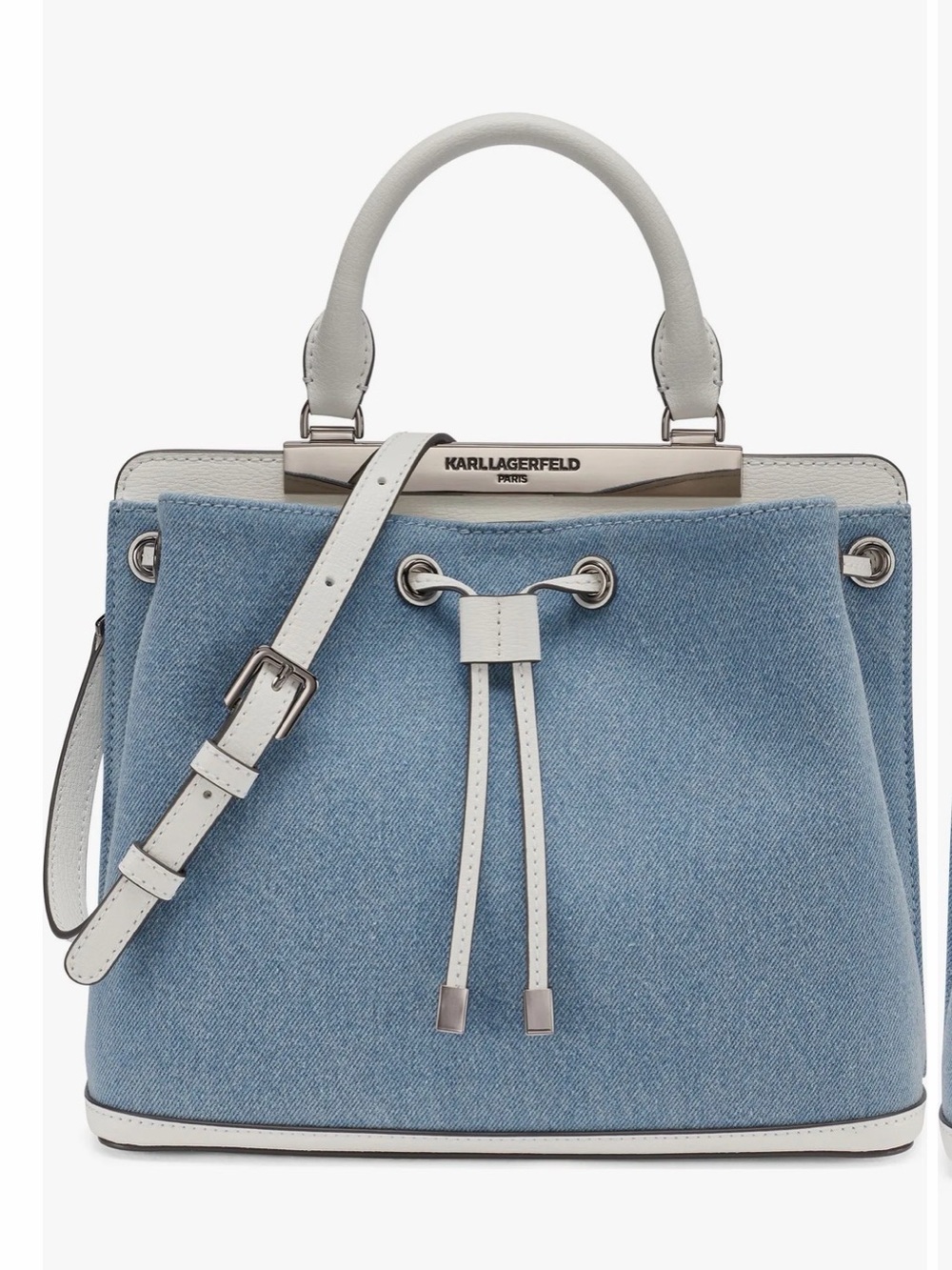 Karl Lagerfeld denim bucket bag NWT